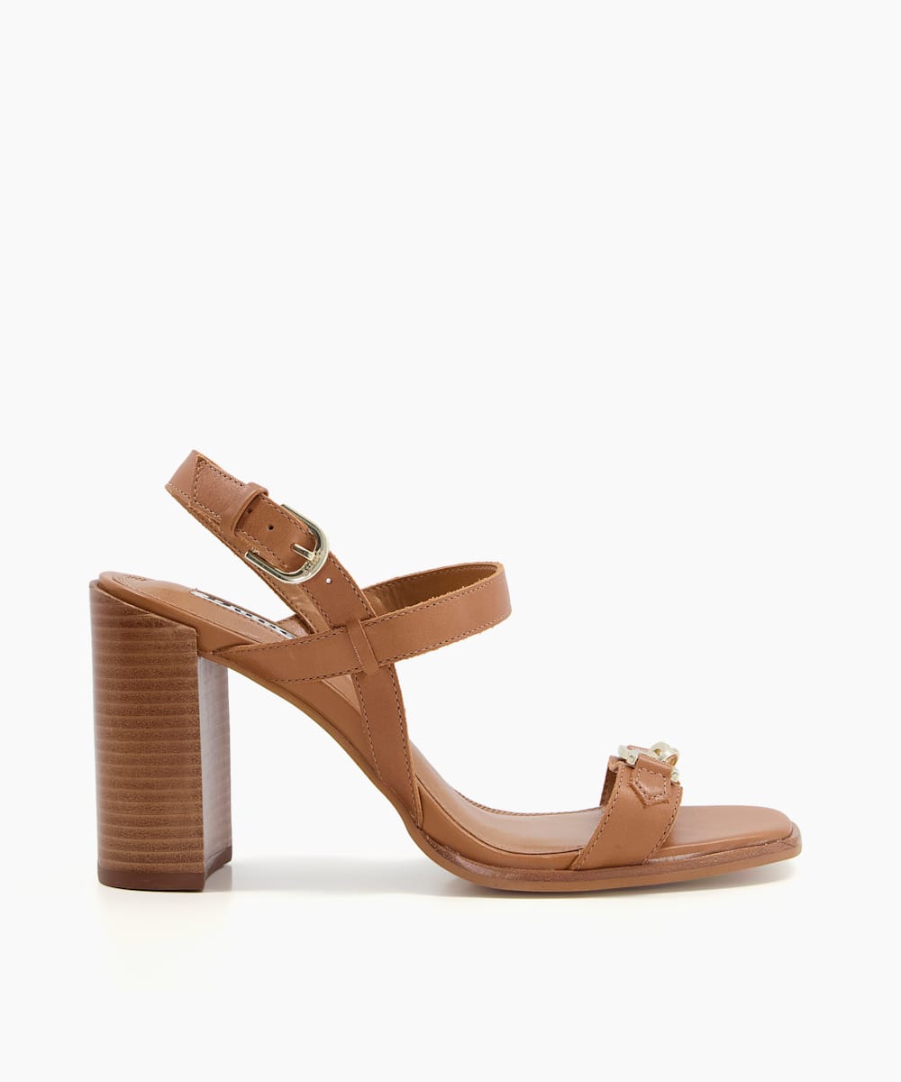 Tan strappy block heel cheap sandals